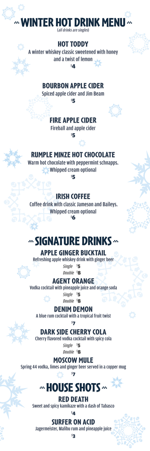 Surfside 7 Daily Drink Menu